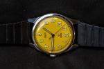 HMT Military Style Watch with Yellow Dial