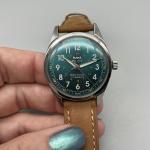 HMT Pilot Men's Watch Blue Dial Leather Strap