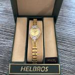 Gold Tone Vintage Helbros Oval Cocktail Watch for Ladies