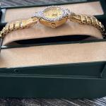 Gold Tone Vintage Helbros Oval Cocktail Watch for Ladies
