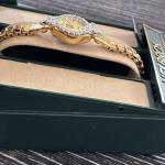 Gold Tone Vintage Helbros Oval Cocktail Watch for Ladies