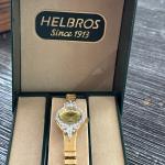 Gold Tone Vintage Helbros Oval Cocktail Watch for Ladies