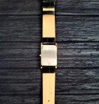 Vintage Men's Tank Watch: Blue Dial, Black Leather