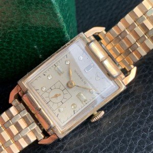 Warren Swiss 15 Jewels Art Deco Diamond Wristwatch