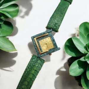 Vintage Green Art Deco Ladies Wristwatch