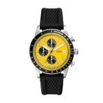 Fossil Men's Black Silicone Chronograph Watch