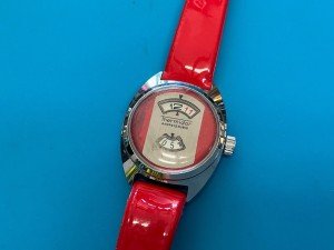 Rare Vintage Red Jump Hour Mechanical Watch