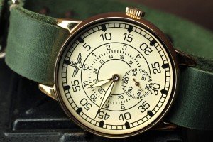 Pobeda Vintage Pilot Men's Mechanical Watch - Green Band