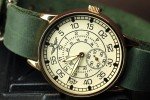 Pobeda Vintage Pilot Men's Mechanical Watch - Green Band