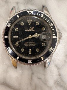 Vintage Black Dive Watch for Repair
