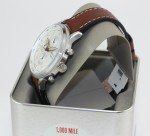 Fossil Retro Pilot Silver Brown Chronograph Watch