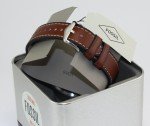 Fossil Retro Pilot Silver Brown Chronograph Watch