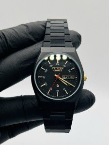 Vintage Citizen CQ Black PVD Men's Watch Ref. 3801