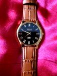Rare Vintage Seiko Gold & Leather Slim Watch