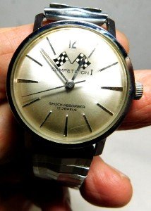 Men's Vintage 17J Checkered Flags Wristwatch