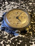 Minerva Stainless Steel Monopusher Chronograph Watch