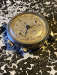 Minerva Stainless Steel Monopusher Chronograph Watch