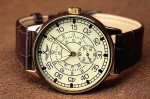 Vintage Pobeda Pilot Mechanical Watch with Leather Strap