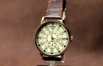 Vintage Pobeda Pilot Mechanical Watch with Leather Strap