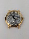 Vintage Race Car Finish Line Watch 35mm Gold Tone