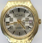 Vintage Men's Checkered Racing Manual Wind Watch