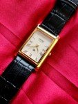 Rare Vintage Seiko Slim Tank Leather Watch