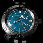 Vostok Amphibia Diver Watch with Black-Gray Strap