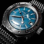 Vostok Amphibia Diver Watch with Black-Gray Strap