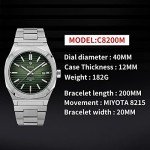 CADISEN Men's Vintage Mechanical Diving Watch - Green
