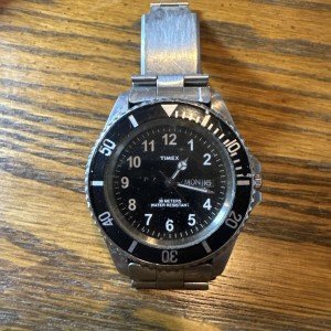 Timex Vintage Sport Diver Watch with Black Dial