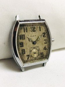 Vintage Art Deco Men's Elgin Watch, Nickel Case