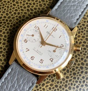 Gold Tone Grutli Landeron 248 Chronograph Watch