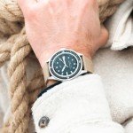 Vintage 1956 Marine Men's Waterproof Watch - Black