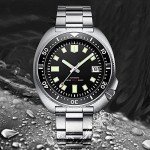 Steeldive Men's 200m Automatic Diver Watch Black Dial