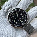 Steeldive Men's 200m Automatic Diver Watch Black Dial