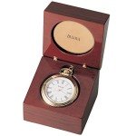 Bulova B2662 Ashton Gold Pocket Watch & Box