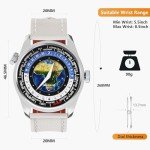Vintage Dual Crown World Time Enamel Dial Watch