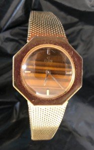 Elgin 1970s Vintage Tigers Eye Dial Watch