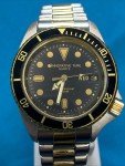 Men's Vintage Dive Watch - Gold Black Quartz