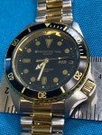 Men's Vintage Dive Watch - Gold Black Quartz