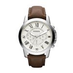 Fossil Men's Silver and Brown Chronograph Watch