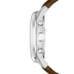 Fossil Men's Silver and Brown Chronograph Watch