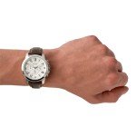 Fossil Men's Silver and Brown Chronograph Watch
