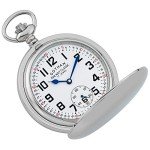 Gotham Silver-Tone Railroad Dial Pocket Watch
