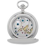 Gotham Silver-Tone Railroad Dial Pocket Watch