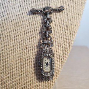 Art Deco Rhinestone Vintage Swiss Cocktail Watch