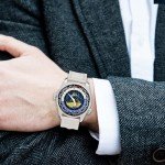 Vintage Dual Crown World Time Enamel Dial Watch