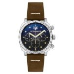 Spinnaker 42mm Hull Chronograph Black Leather Watch