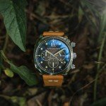 Spinnaker 42mm Hull Chronograph Black Leather Watch