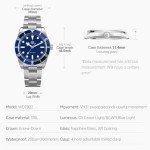 Men's Vintage Diver Quartz Watch - Blue/Silver 37mm